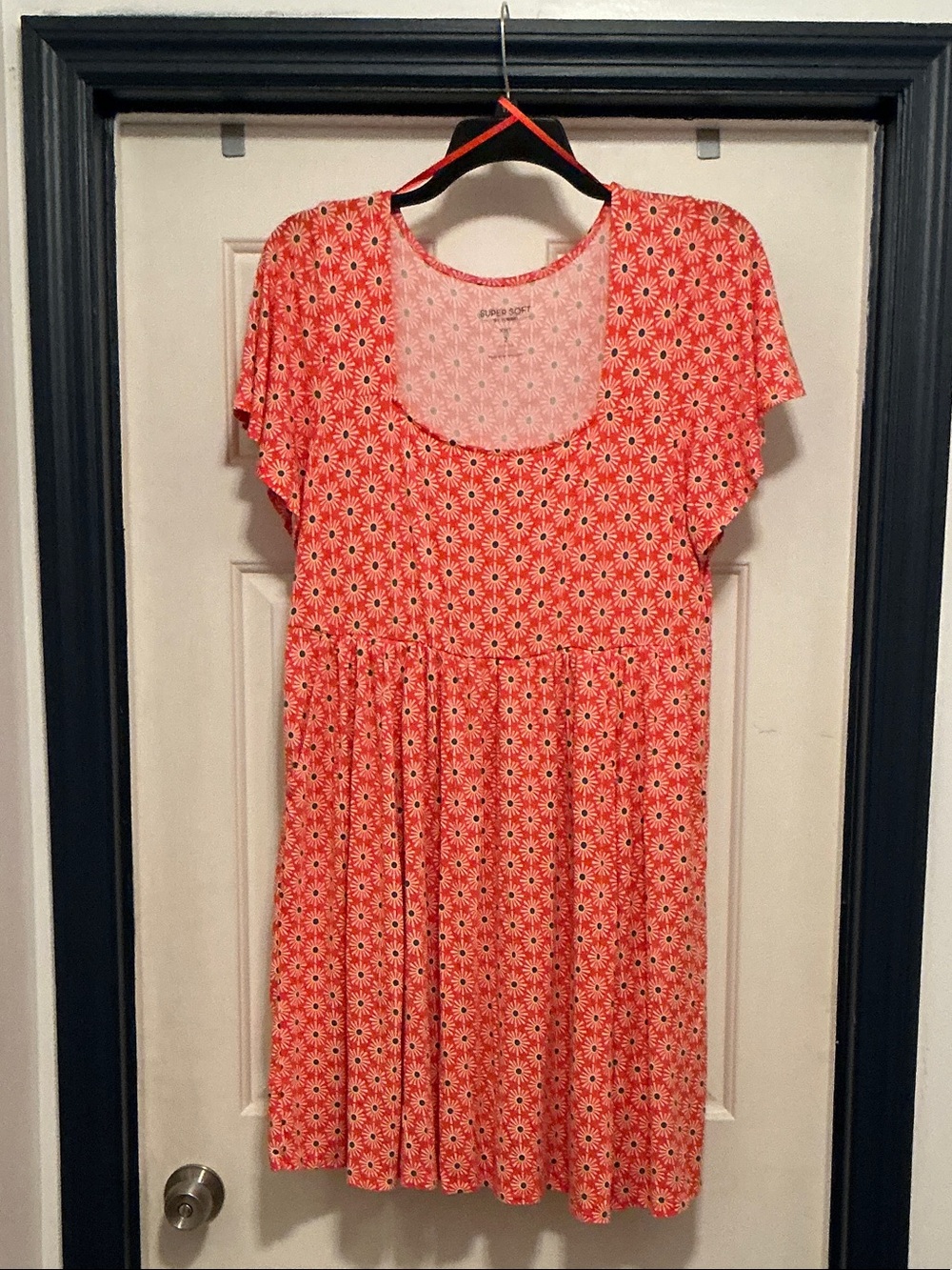 torrid Coral Daisy Scoop-Neck Mini Dress